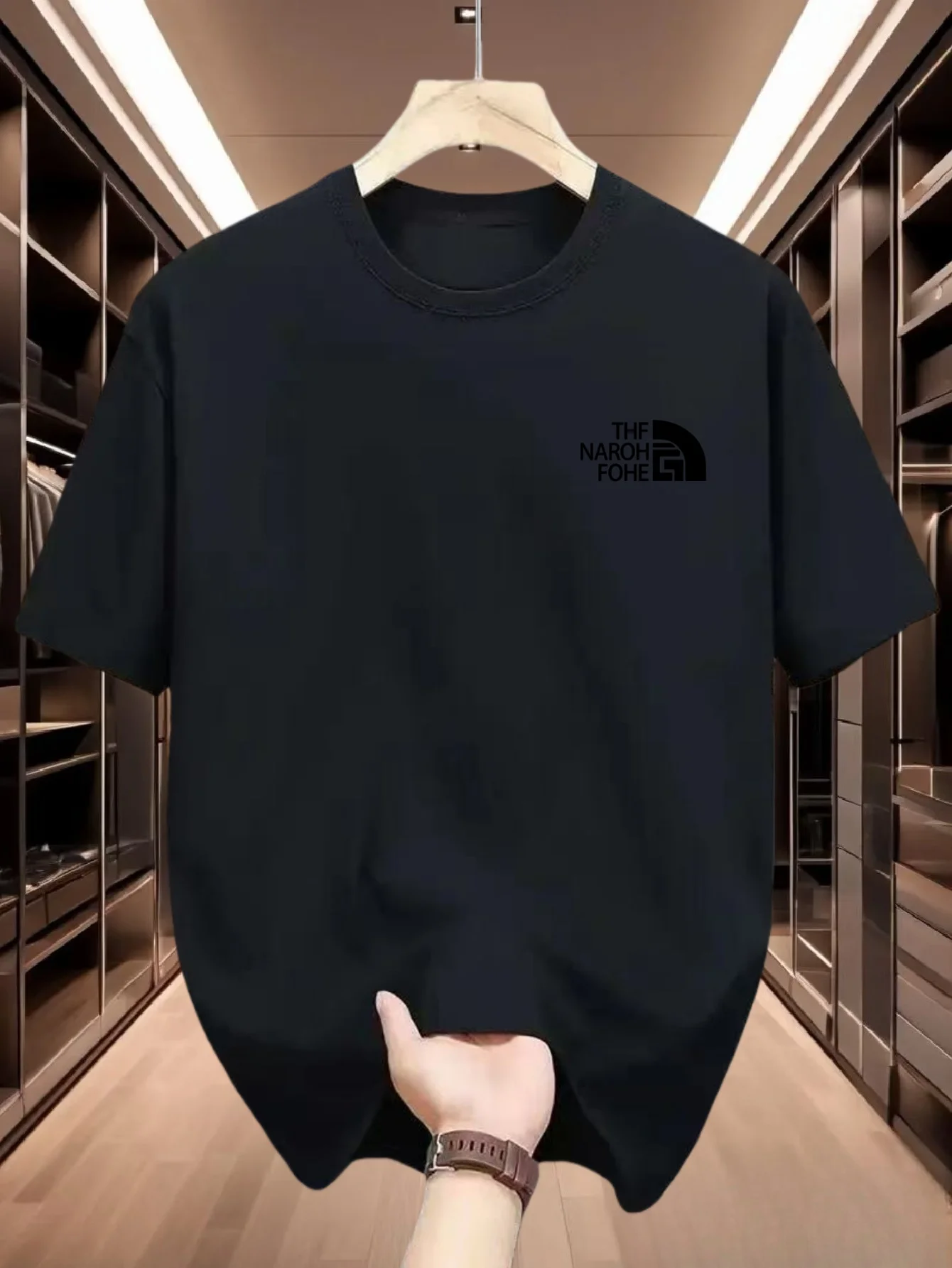 Camiseta de Verano para Hombre, 100% Algodón, Lisa, con Estampado Simple, Cómoda, Suave y Transpirable, Ideal para Uso Diario Informal