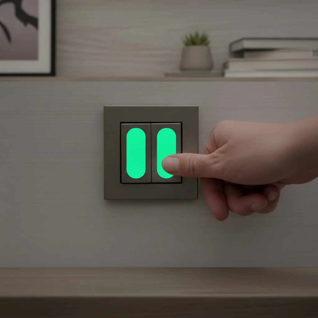 20Pcs Glow In The Dark Switch Stickers, Reusable Green Luminous Markers, Fluorescent Decals for Switches, Stairs,Exit Signs,Wall