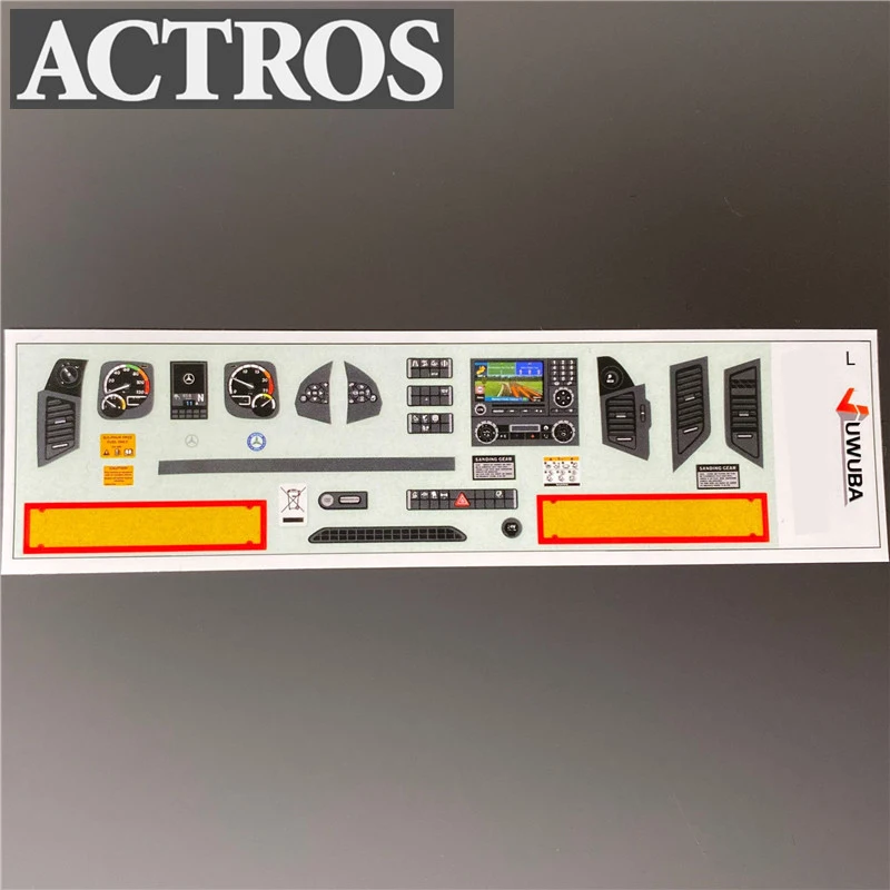 Cab Center Console Stickers Decorate for 1/14 Tamiya RC Truck Tipper SCANIA R620 VOLVO 750 ACTROS BENZ 3363 MAN Model Car