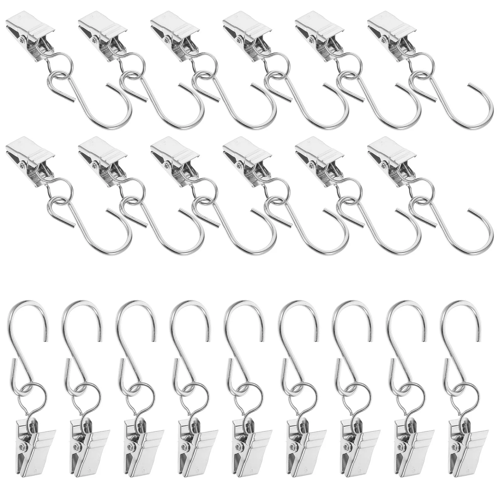 

30 Pcs Hanger Metal Shower Gutter Curtain Rings Clips Curtain Ceiling Track Hooks for Drapes Outdoor Decor Christmas