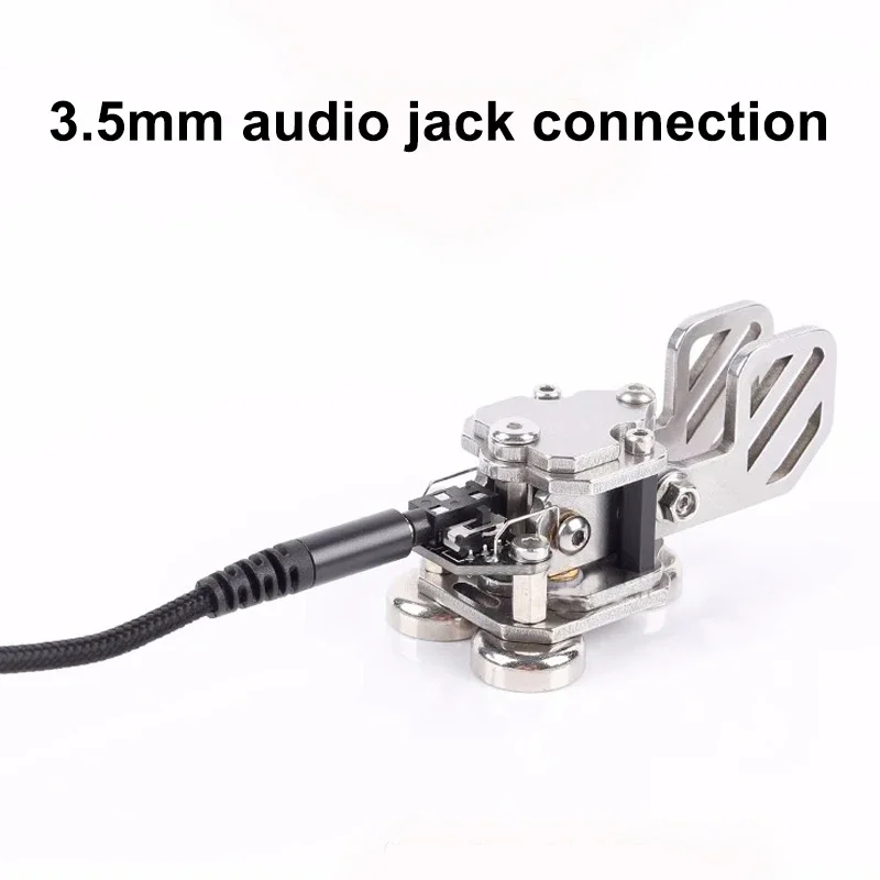 Mini CW Morse Code Key Stainless Steel Double Paddle Auto Key Morse Code Transmitter for Radio Enthusiast