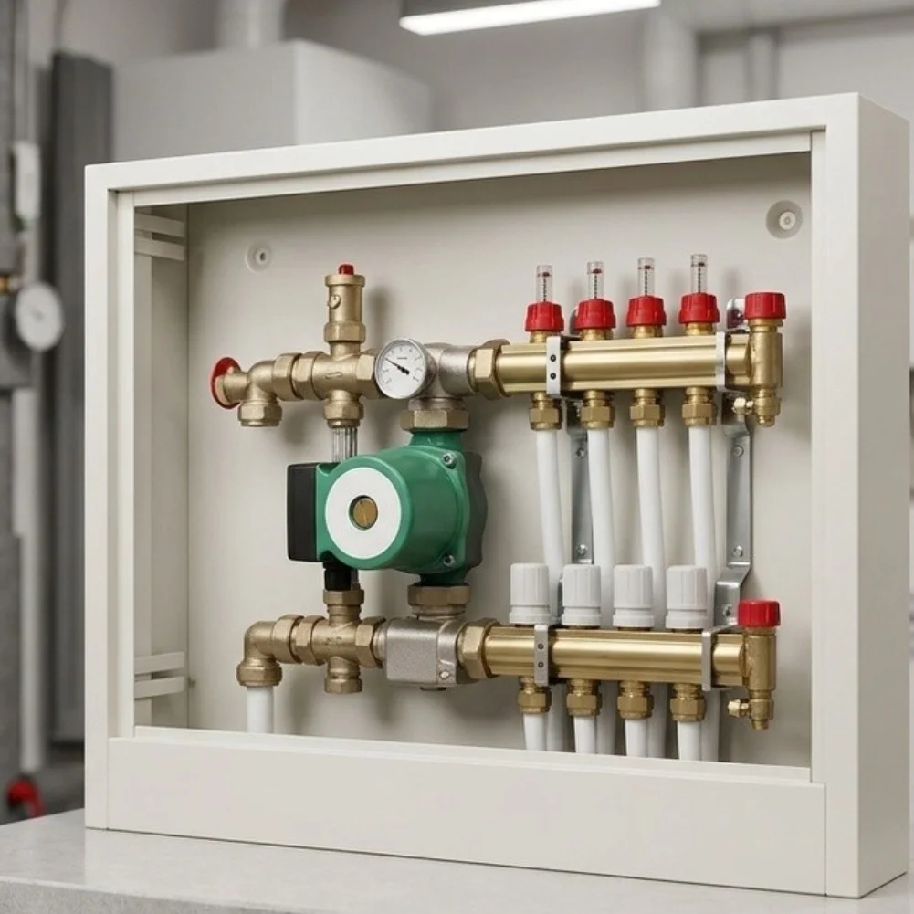 0-120℃ Thermometer Pressure Gauge For Underfloor Heating System, Temperature Meter For Home Heating Manifold