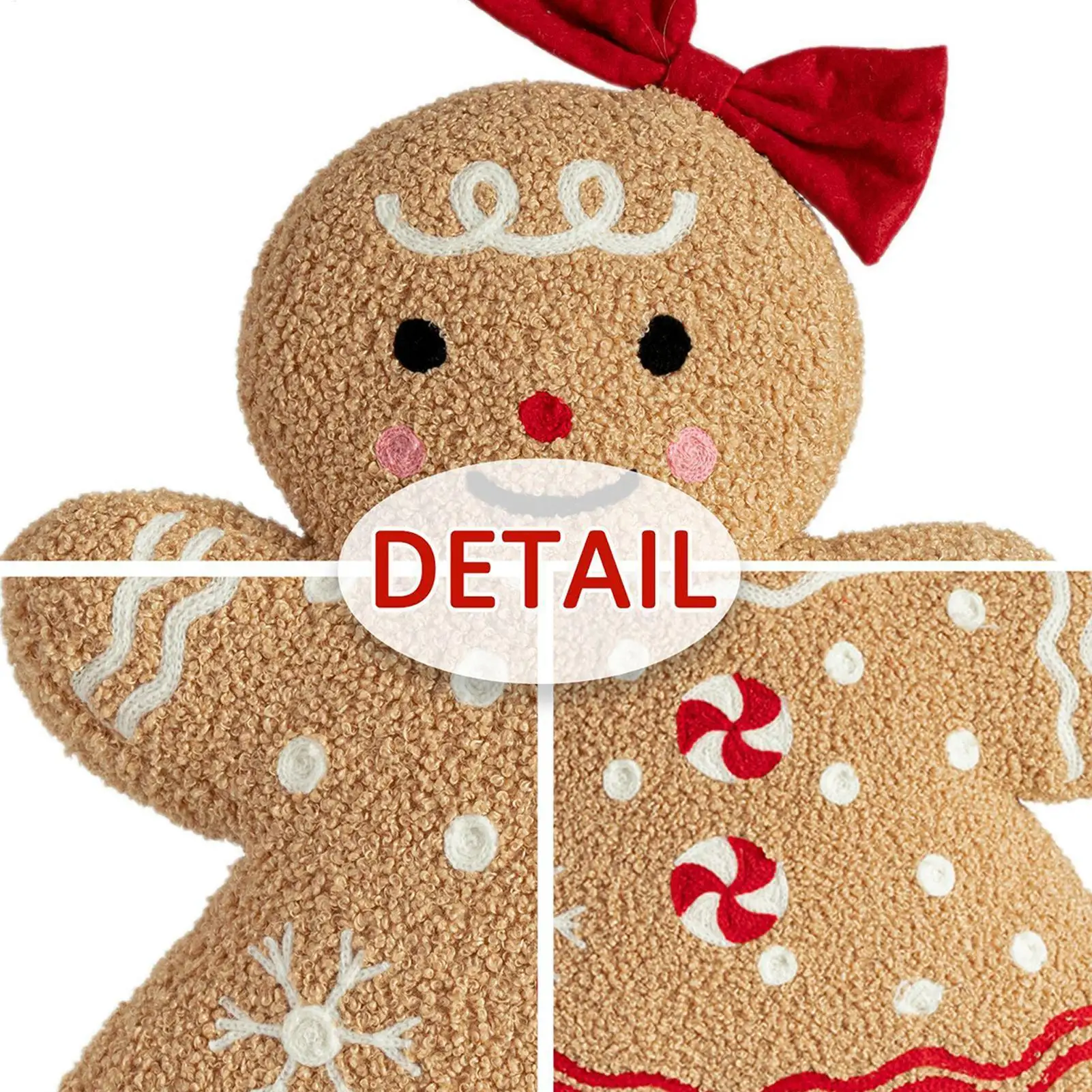 

Gingerbread Plush Toy Gingerbread Huggable Toy Cute Desktop Ornament Christmas Decor For Holiday Home Festive Display Sofa