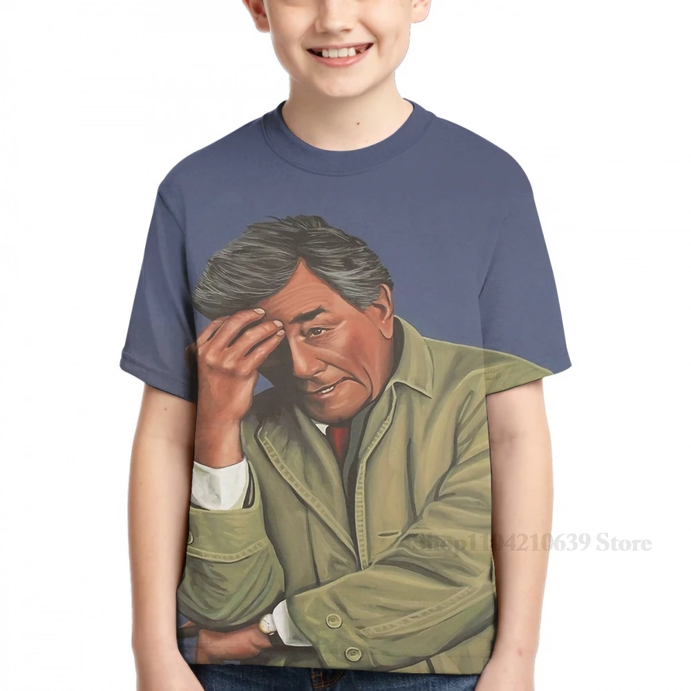 في جميع أنحاء طباعة بيتر فالك كما كولومبو اللوحة الرجال تي شيرت المرأة فتاة الموضة تي شيرت الصبي بلايز تيز قصيرة الأكمام بلايز #5
