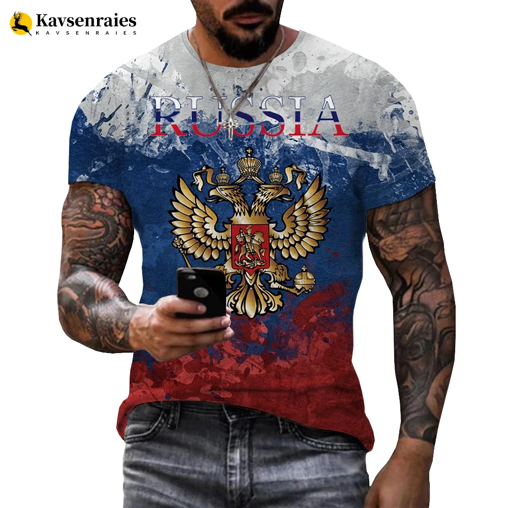 Russian Flag CCCP Emblem 3D T-shirt Men Women Summer Fashion Casual Short Sleeve Russia Bear Printed Harajuku Streetwear Tops