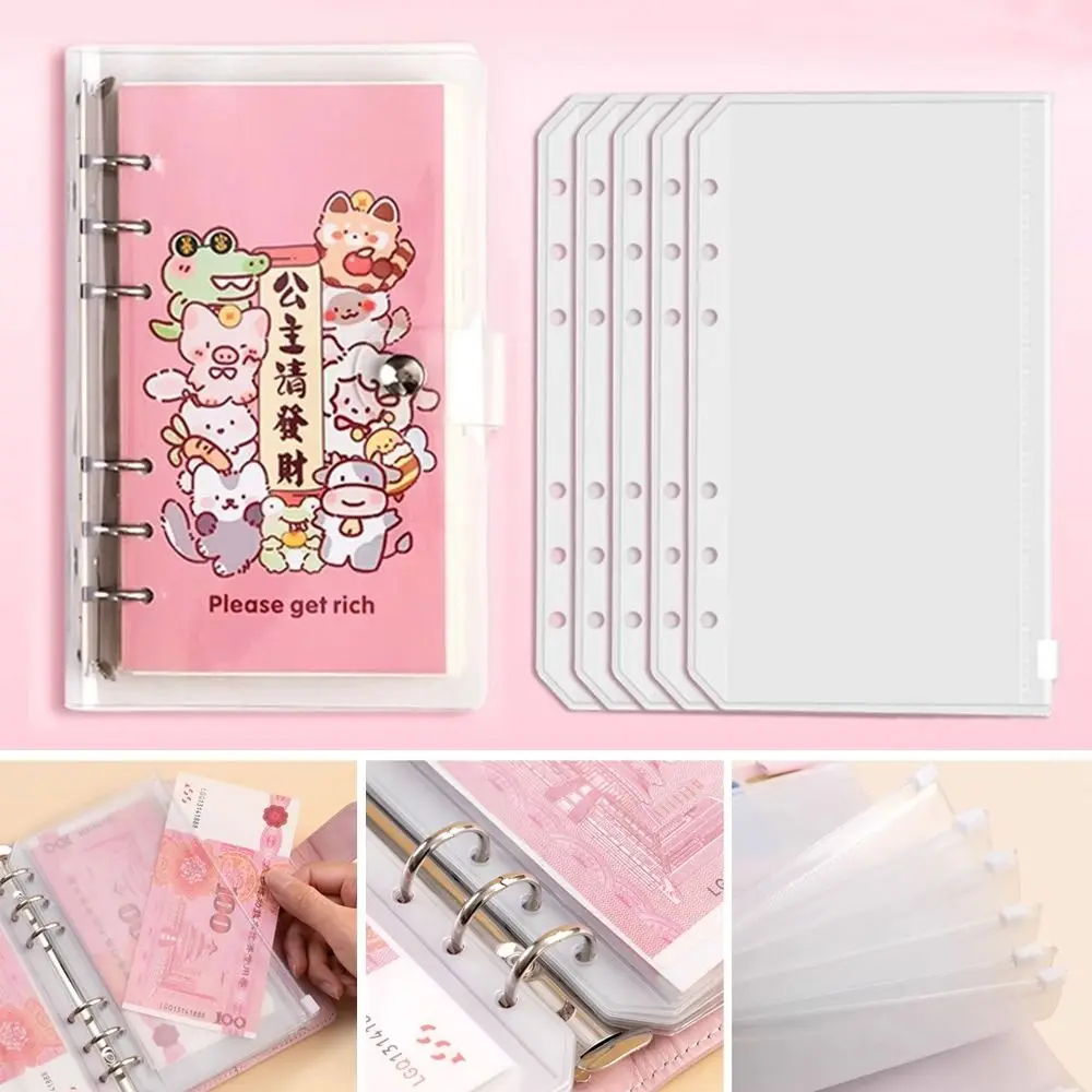 Save Money 100 Envelopes Money Saving Challeng Large Capacity PU Mini Binder Savings Challenge Waterproof Reusable