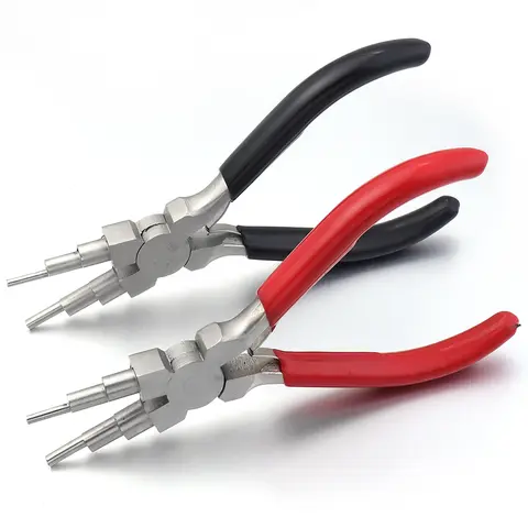 6-in-1 탄소강 라운드 노즈 주얼리 플라이어, 베일 제작 플라이어, DIY 수공구, 금속 로브스터 버클 귀걸이 훅, 6단