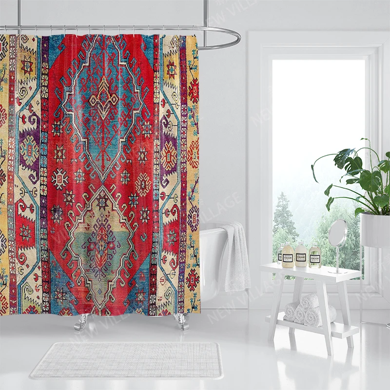 Waterproof fabric shower curtains Bathroom curtain accessories Bath curtain for shower 180x200cm 240*200 boho decoration vintage