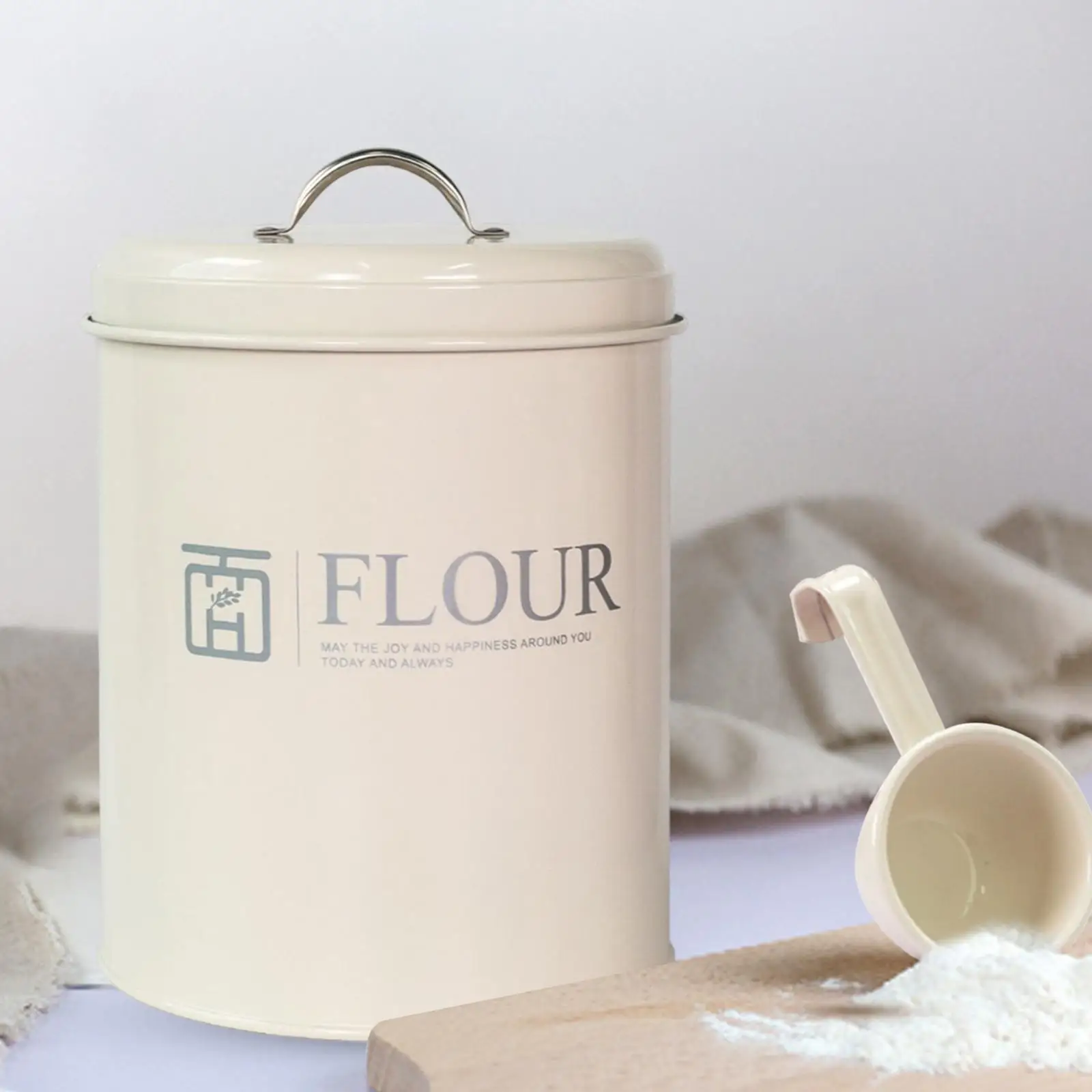Airtight Baking Flour Storag Bucket with Spoon 2.5kg Jars for Baking Flour