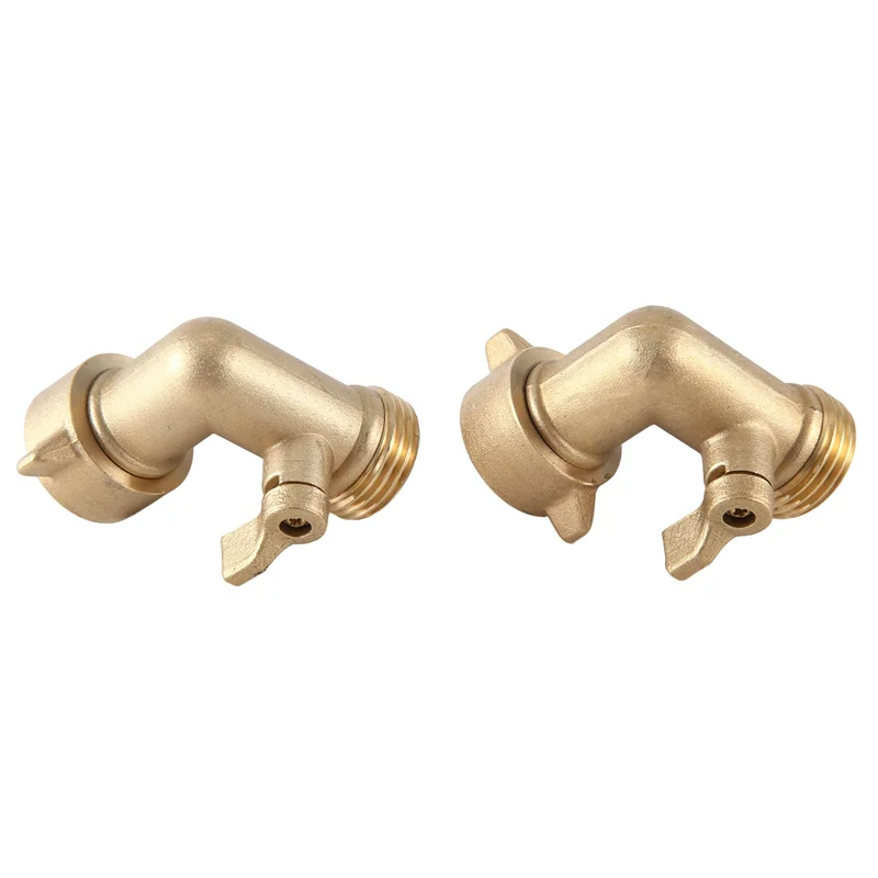 

IALJ-2 шт., 90-градусный коленчатый адаптер для садового шланга, соединитель для садового шланга с запорным клапаном и 2 уплотнительными кольцами, твердая латунь