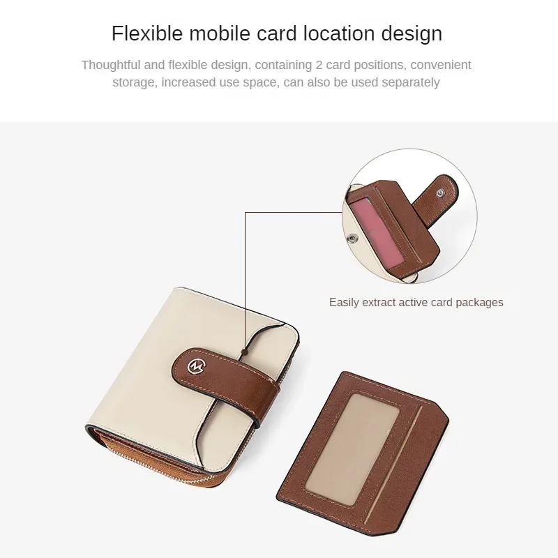 GOLF Women Short Wallet Small Fashion Luxury Leather Card Organizer with Zipper Business Card Bag Small Purses Minimalist Wallet