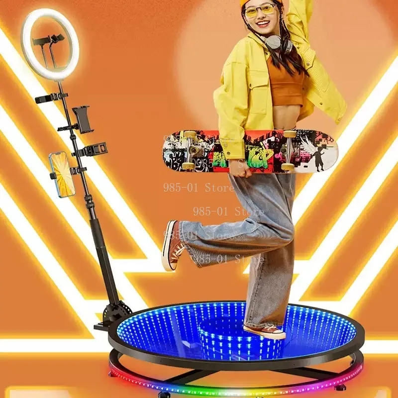 

1. Portable 360 Photo Video Booth Machine - Automatic Glass Platform, Free Custom Logo & Flight Case for Party Wedding Events