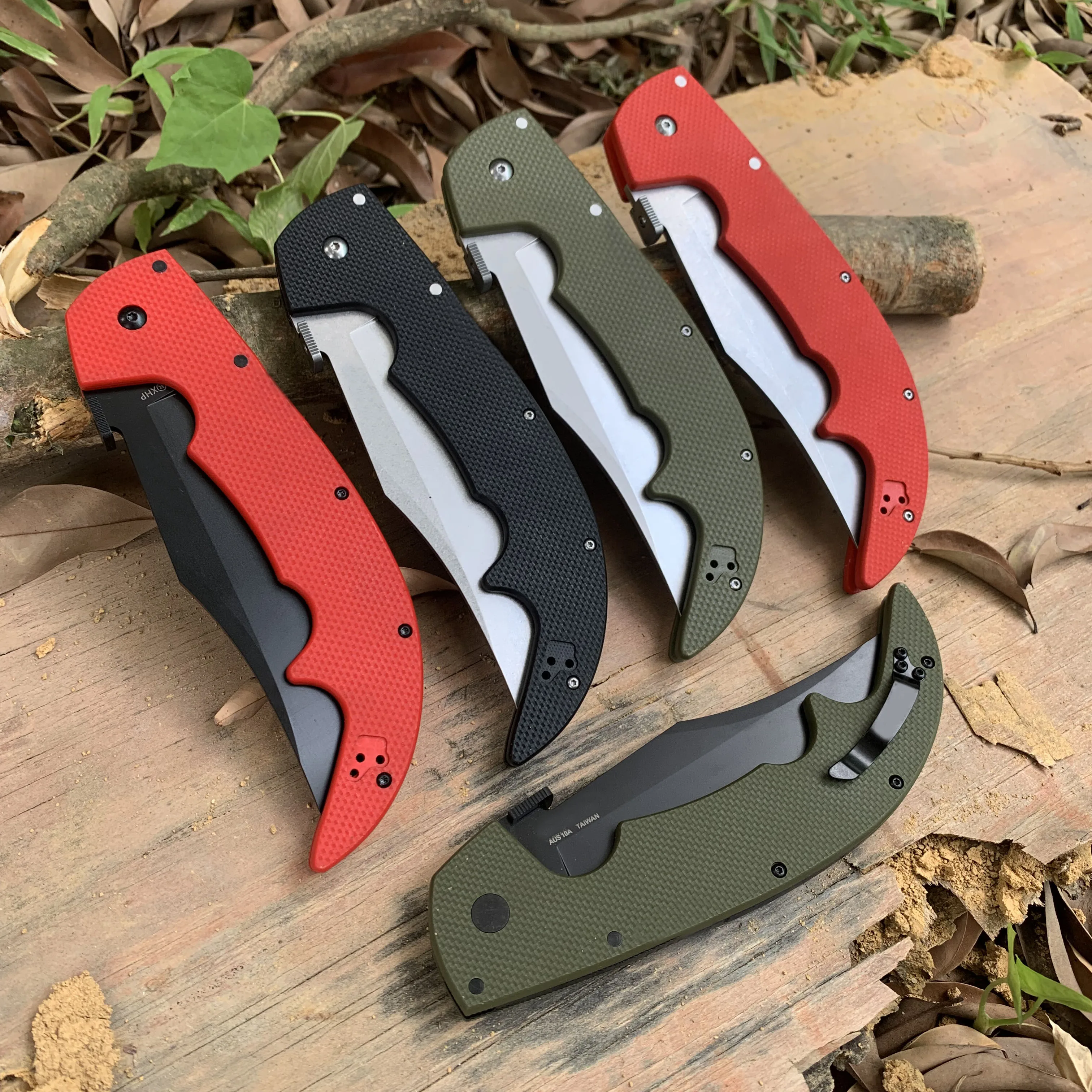 Large Cold Folding Knife AUS-10A Steel Hunting Tactical EDC Tools For Men Outdoor Survival High hardness Military combat knives