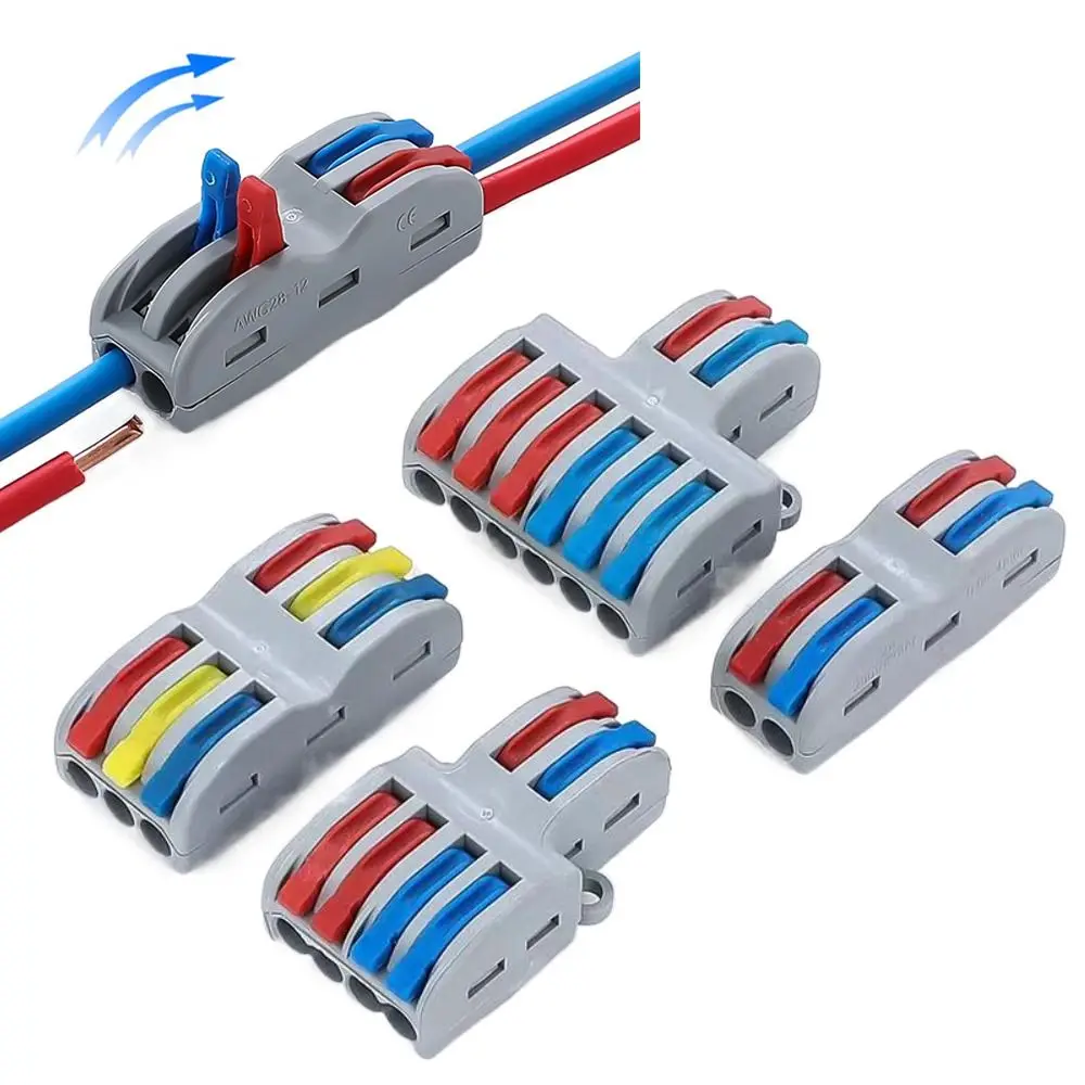 Mini Quick Terminal Block Universal Compact Quick Electrical Cable Splice Connector Small Push-in Electrical Terminal Block