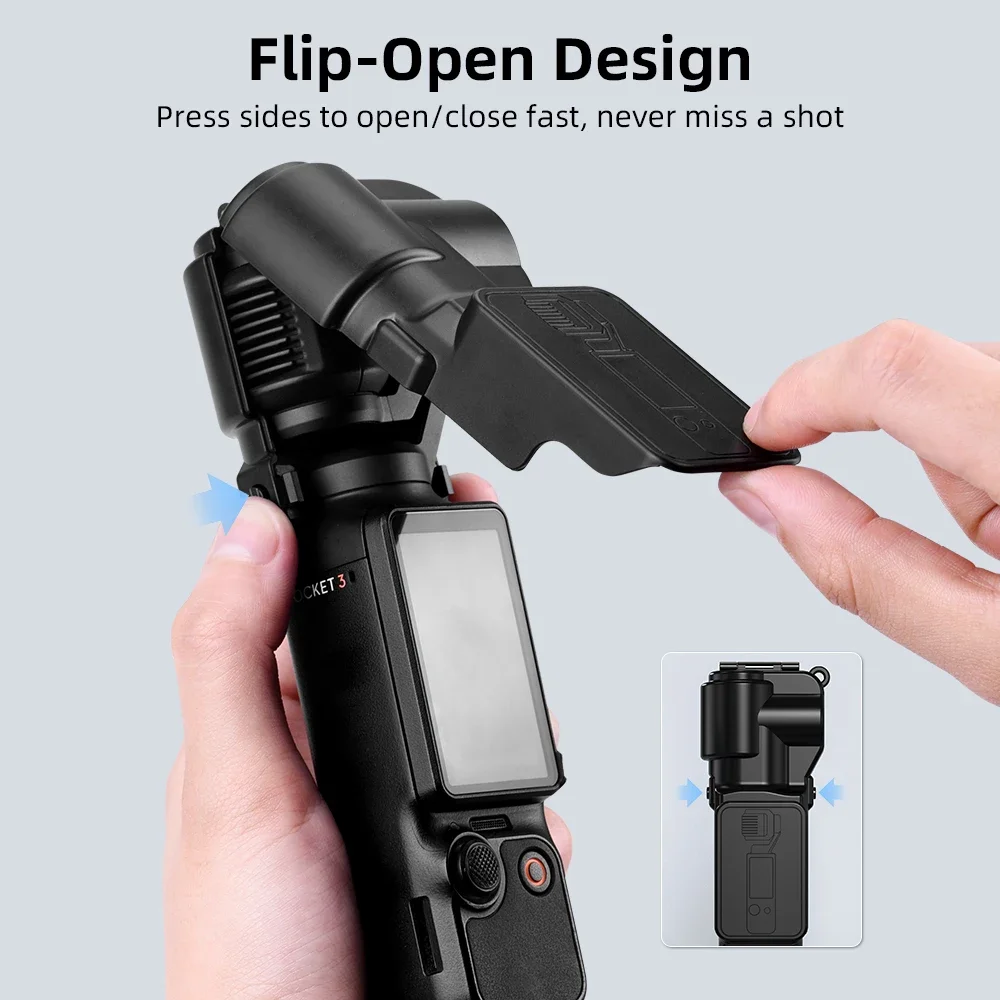 BRDRC couvercle de protection d'écran à cardan pour DJI Osmo Pocket 3, accessoires de caméra, capuchon d'objectif, étui rigide avec doublure souple
