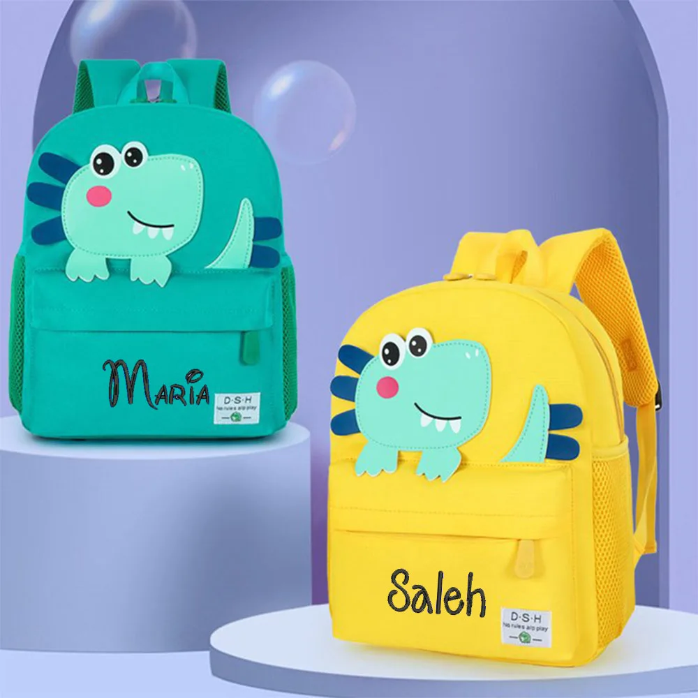 

Cute Little Dinosaur Backpack Custom Name Small Size Cute Kindergarten Student Schoolbags Personalized Children's Day Gift Bags
