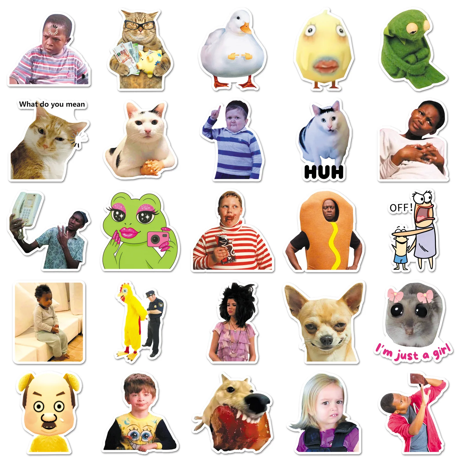 50 قطعة أوروبا وأمريكا ملصقات مجردة مضحك ميمي الكتابة على الجدران الديكور DIY بها بنفسك دفتر حقيبة الغيتار سكيت اللعب الشارات #3