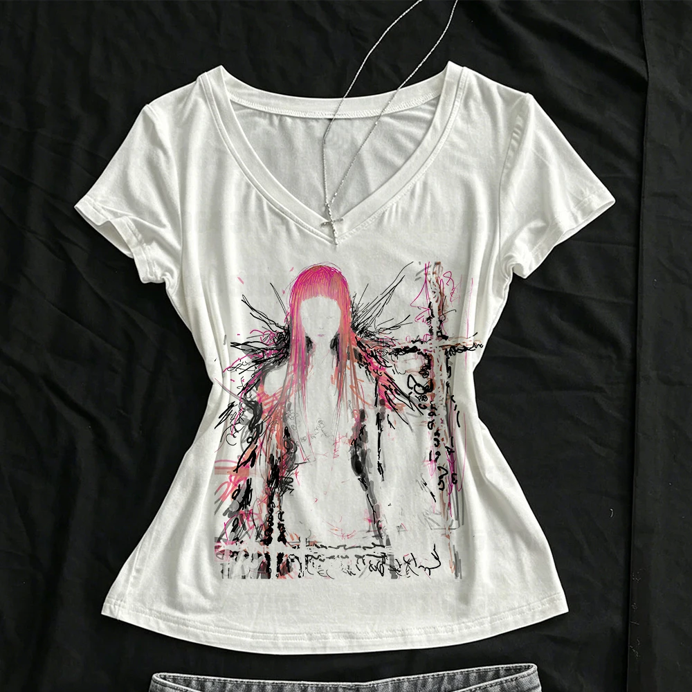 Summer Goth Clothing - Vrouwen Top Y2k Grafische Tees Y2k
