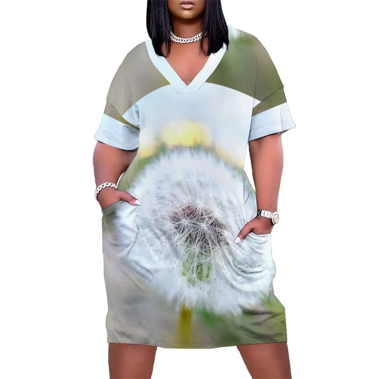

Spring Dandelion Loose Pocket Dress loose women's dress summer dresses womens 2025