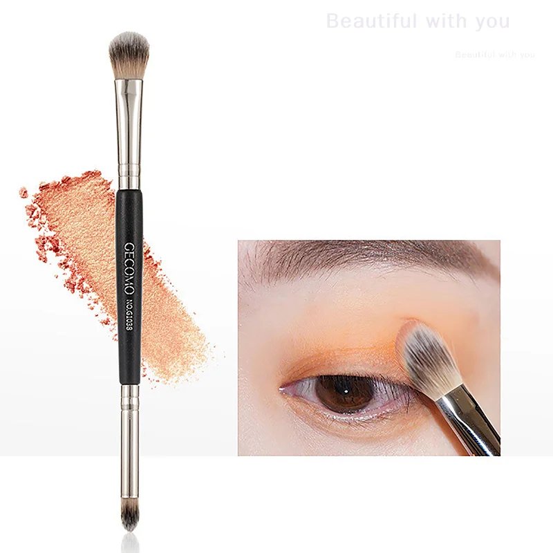 신제품 더블 엔드 메이크업 아이섀도우 브러쉬 코 실루엣 브러쉬 블러셔 컨투어 섀도우 소프트 브러쉬 메이크업 뷰티 도구