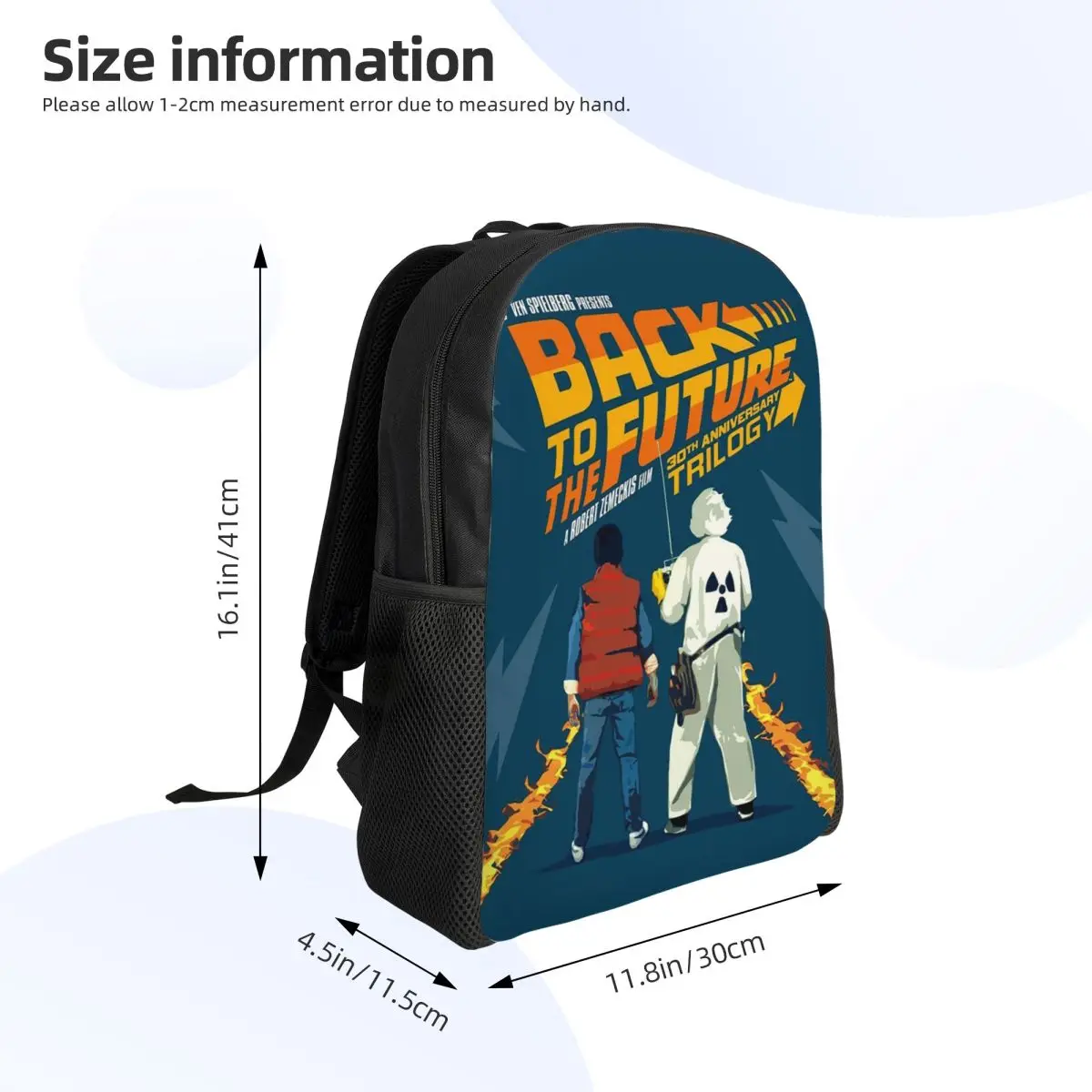Back To The Future Student Backpack School Bag Hiking Travel Daypack for Boys Girls Fashion Bookbag Shoulder Bags