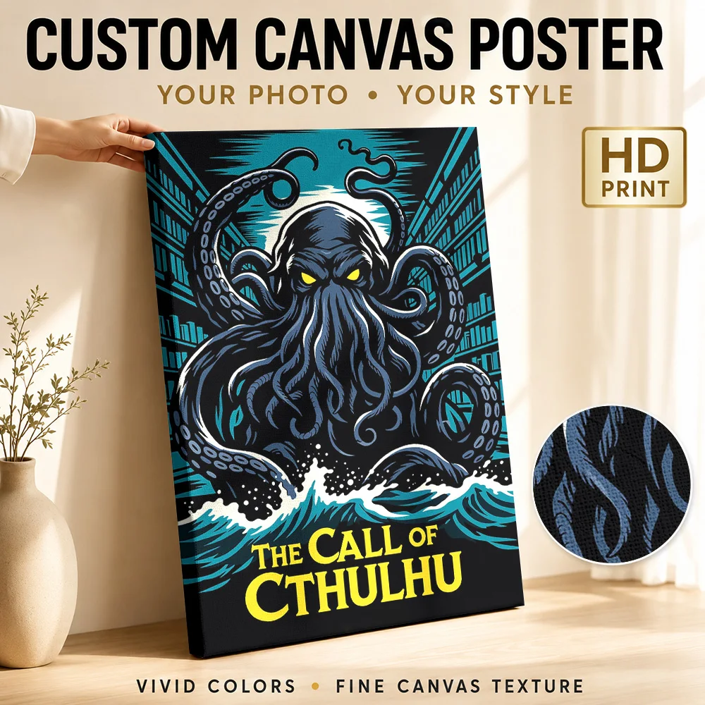 The Call Of Cthulhu Canvas Print Poster Customized Photo Modern Aesthetic Canvas Wall Art for Office Decor Gift for Collectors