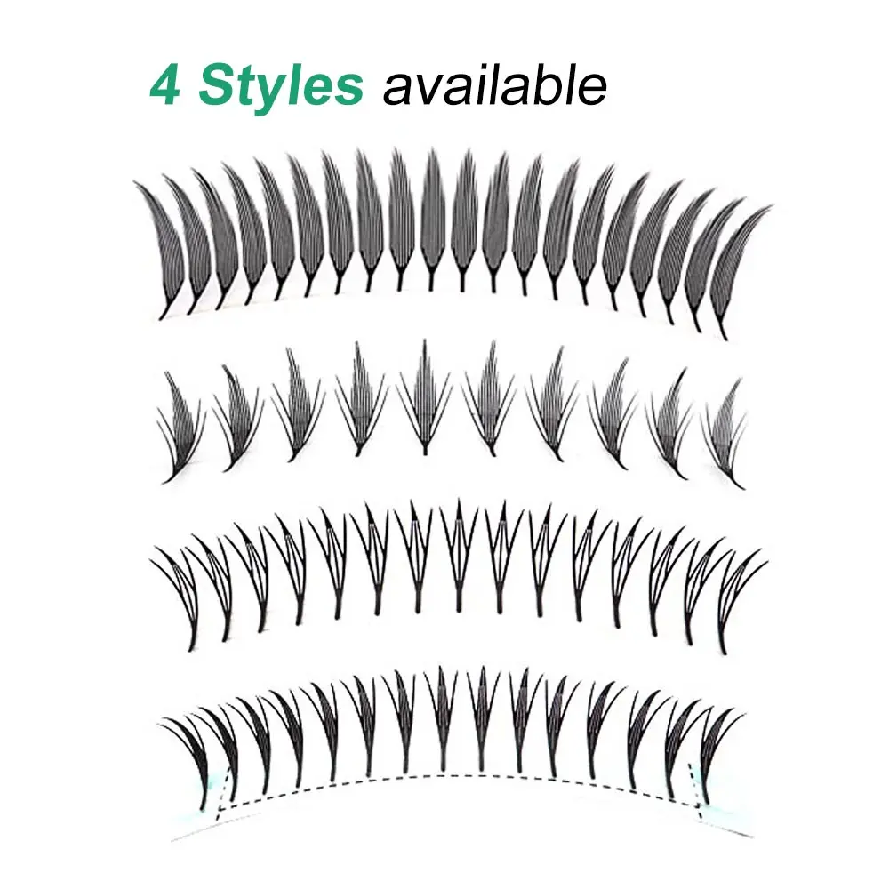 Anime spire pteris extensão de cílios individual natural cashmere mangá cílios postiços super macio pena forma cílios em quadrinhos