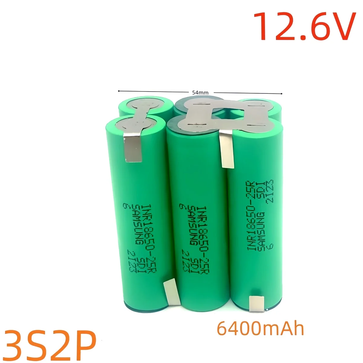 18650 25R lithium battery pack, 1S3P-3.7V, 2S2P-7.4V, 3S2P-12.6V, 4S2P-16.8V, 5S2P-21V. Suitable for screwdrivers, etc