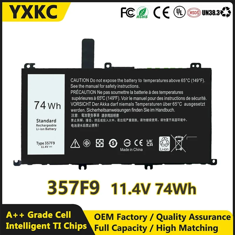 

YXKC 357F9 11.1V 74Wh Replacement Laptop Battery for Dell Inspiron 15 7000 7557 7559 7566 7567 5576 5577 INS15PD Series Notebook