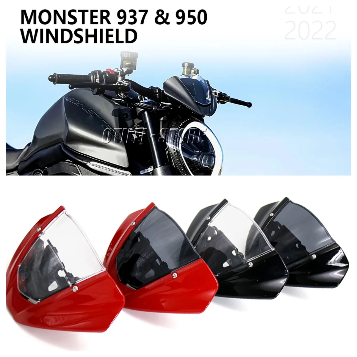 

Motorcycle Windshield For Ducati MONSTER 950 Monster 937 2021 2022 ABS Windscreen Wind Shield Deflector Motorcycle Accessories