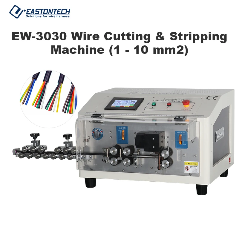 EASTONTECH  EW-3030 Insulated Flexible Copper High Temperature Power Line Black Cutting And Stripping Machine