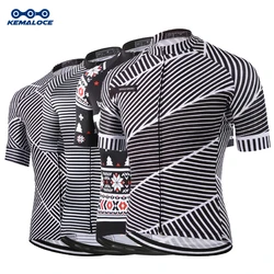 KEMALOCE Cycling Jersey Black Summer Men Adult Tight Fitting Bike Suits Polyester Short Sleeves Comfortable Bicycle Jersey