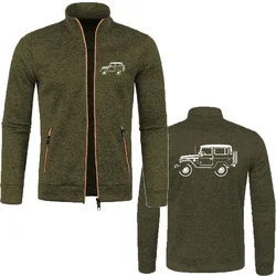 Men's Sweatshirts Zipper Jackets Fleece Tracksuit Land Cruiser Adventure Cross Country Vehicle Classic Knitted Jersey Sportwear