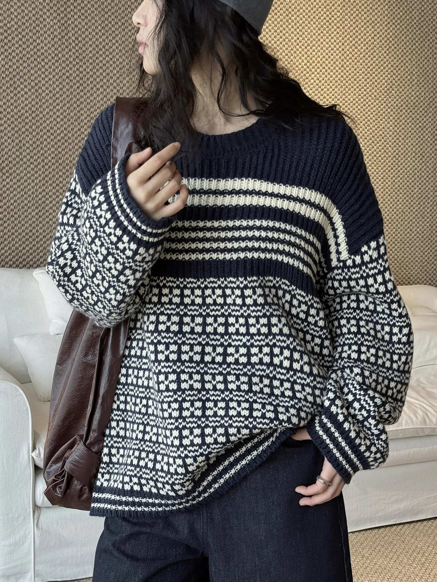 Women Thick Warm Knitted Fashion Sweater O-Neck Long Sleeve Pullovers Clothes Tops For Women Sweater Pull Femme