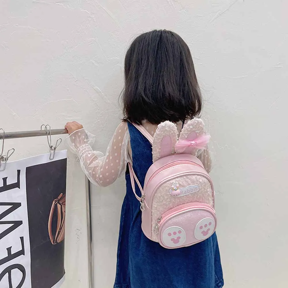 Personalized Name Bow Cartoon Kindergarten Backpack, Custom Embroidered Cute Sequin Outdoor Snack Bag, Christmas, Birthday Gifts