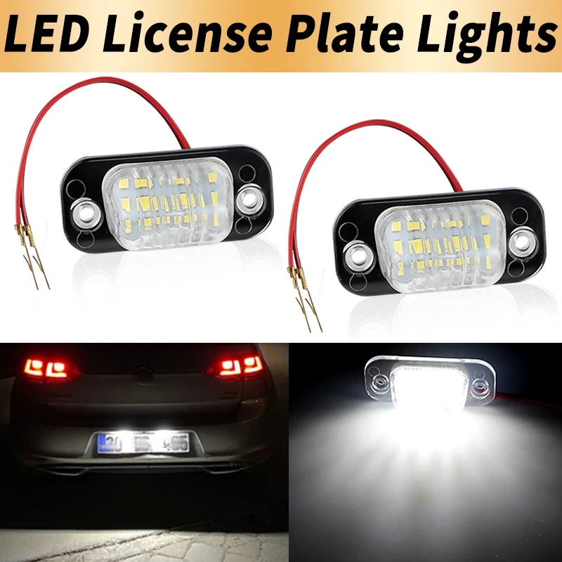 2PCS Canbus ​For VW Polo 3 94-01 Classic 95-99 Variant 97-99 Golf 3 91-97 White LED Number License Plate Lights Car Accessories
