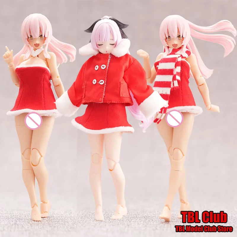 Pre Stock Gel017 1/12 Scale Christmas Set Striped Over-The-Knee Socks Female Clothes For bd azone12 6-inch Action Figure Soldier
