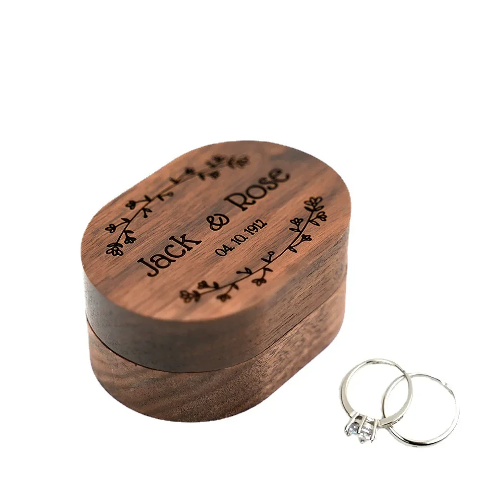 High-end Black Walnut Jewelry Brown Gift Box, Jewelry Packaging Box, Engraving, Makeup Organizers