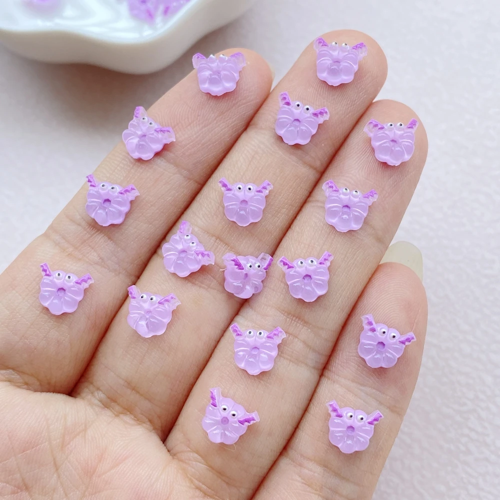 100PCS Halloween 3D Nail Art Decoration Charms Supplies Kawaii Cartoon Halloween Series Accessories Resin Parts Manicure Decor