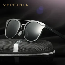 VEITHDIA 남녀공용 알루미늄 선글라스, 편광 UV400 렌즈, 빈티지 안경, V6392, 패션 운전 브랜드