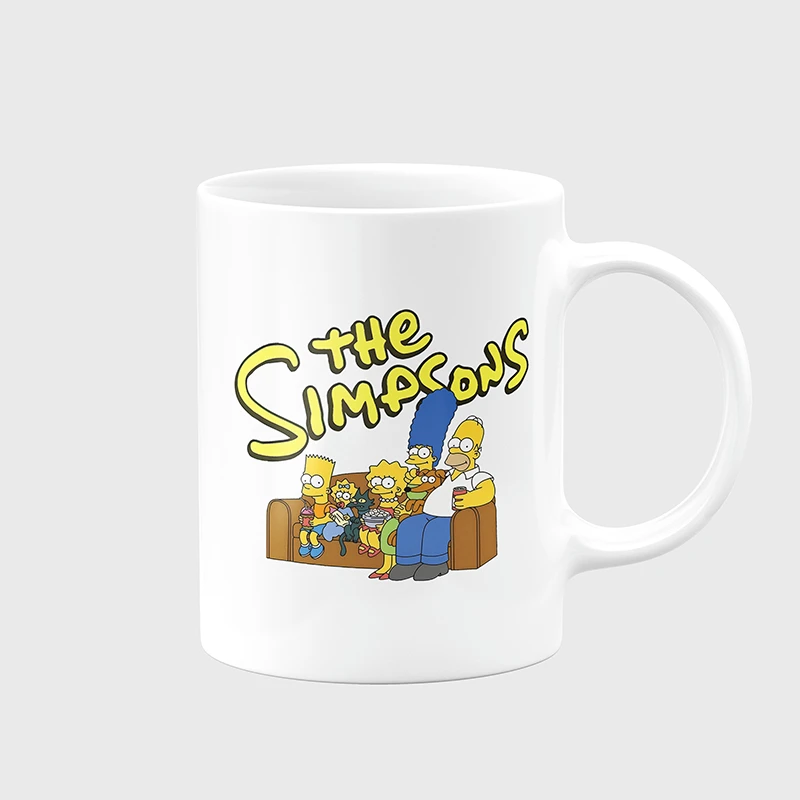 The Simpsons Tazze in ceramica Divertenti tazze da caffè Simpson Tazza da tè al latte creativa Tazza da colazione con farina d'avena per cartoni animati Bicchieri Regalo di compleanno