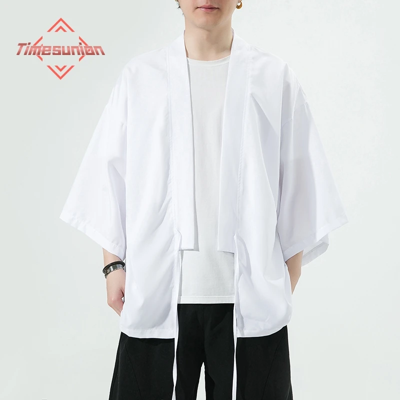 

Cool Haori Kimono Harajuku Japanese Style Plus Size Men Samurai Costume Yukata Asian Clothes Cardigan Women Jacket