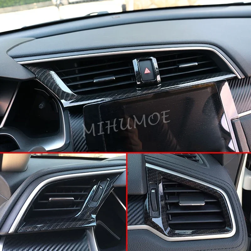 

Приборная панель из углеродного волокна, средняя и правая накладка переключателя вентиляционного отверстия для Honda Civic 2016, 2017, 2018, 2019, 2020 2021