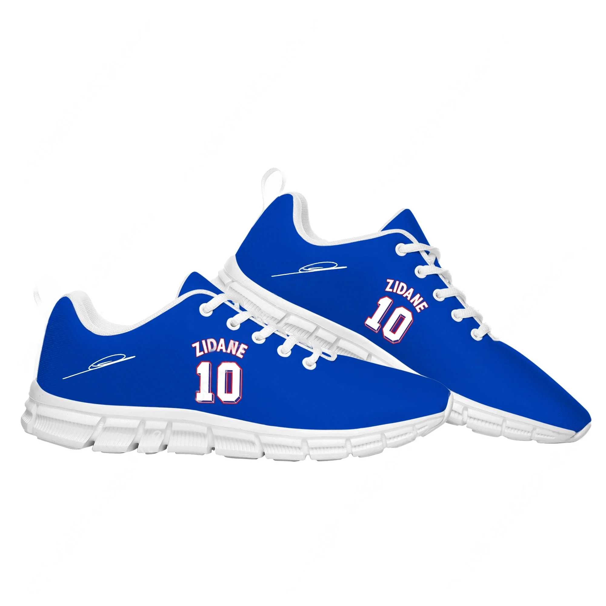 

Zidane No.10 Sports Shoes Mens Womens Teenager Kids Sneakers France Soccer Star Casual Custom Made Couple Shoes White