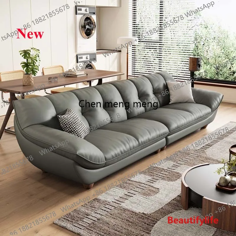 

a17 Leather Fancy Sofa Modern Luxury Comfortable Black Wood Italian Floor Couches Living Room European Divano Letto Salon Furni