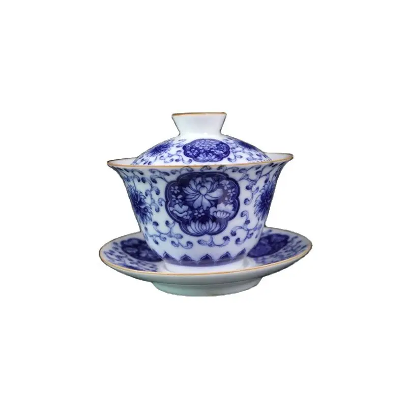 

China Old Porcelain ,Blue and White Flower Pattern Covered TeaBowl