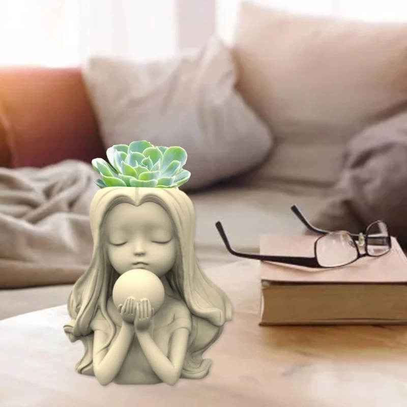 Magic-Maid Silicone Flower Mold Concrete Candlestick Silicone Holder Mold Succulent Planter Cement Clay Mold image 3