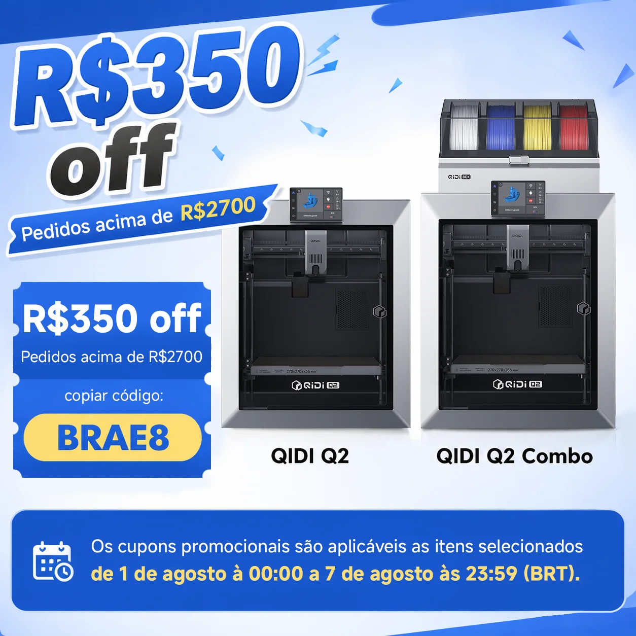 QIDI Q2 Impressora 3D CoreXY Enclausurada 370°C Hotend | Mimilon