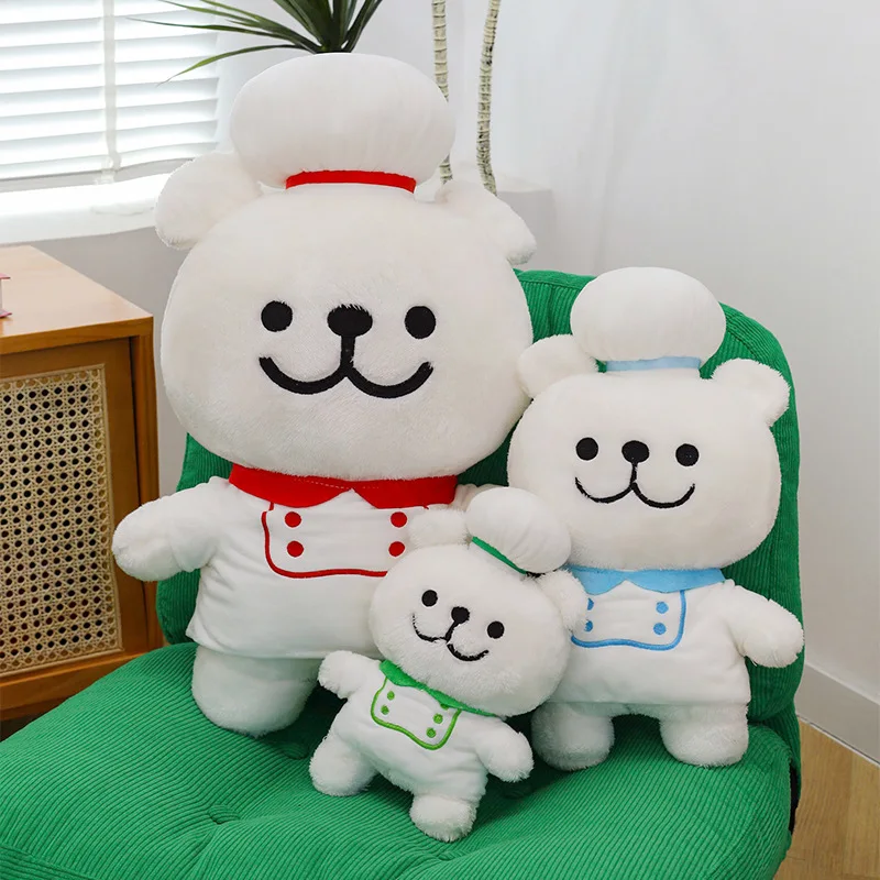 

30-60cm Big Size Maltese Dog Plush Toy Big Size Stuffed Soft Animal Cartoon Chef Puppy Soft Pillow Plush Doll Kids Birthday Gift