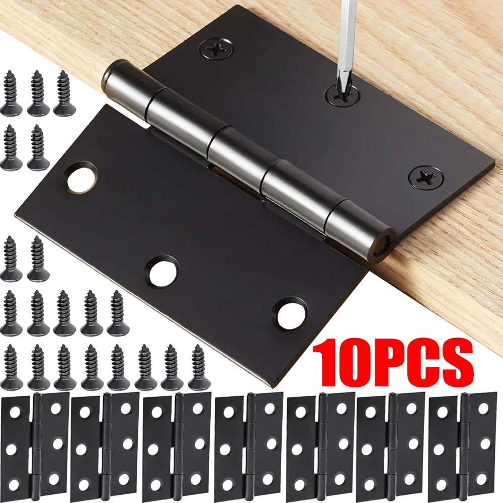 10/1Pc Hardware Stainless Steel Hinges Door Connector Drawer 6 Mounting Holes for Furniture Bookcase Window Cabinet Door Fitting